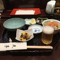 てんぷら銀座天亭 - 最初の突き出し サラダも美味しい