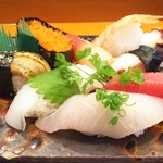 玄海鮨 - 竹にぎり  リバースアングル