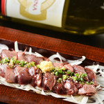Specially grilled white liver sashimi