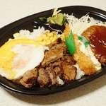ほっともっと - カットステーキコンボ 890円