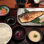 産直青魚専門 渋谷 御厨 - トロ鯖藻塩炭火焼き定食  1100円 (税込)