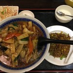 蘭 - (料理)麺と炒飯定食(五目麺)