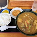 まるへいうどん - 牛すじカレーうどん定食　730円