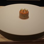 蟹と白身魚で作られた一品