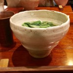 和創作 太 - 〈先吸い〉
      鱧と茄子のあんかけ、九条ネギ黒七味 