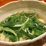 和創作 太 - 〈先吸い〉
      鱧と茄子のあんかけ、九条ネギ黒七味 