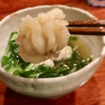 和創作 太 - 〈先吸い〉
      鱧と茄子のあんかけ、九条ネギ黒七味 