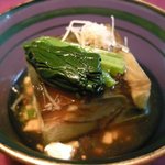 花仙庵 仙仁温泉 岩の湯 - （夕食）丸茄子のおぼろ寄せ