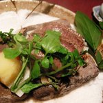 花仙庵 仙仁温泉 岩の湯 - （夕食）石焼きステーキのアップ