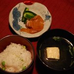 花仙庵 仙仁温泉 岩の湯 - （夕食）御飯、止腕、香の物