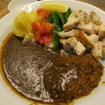 ブラウンオニオンカレーファクトリー - ・・「カレー＆キーマ(\1100)」のアップ。