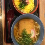 阪急そば若菜 - Ａ定食にクーポンで半きつね ¥570-(2018/09/27)