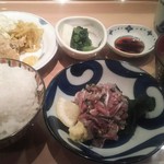 刺身定食＋ハーフフライ 1150円 ※ご飯は大盛