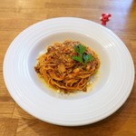 和心イタリアン ヒトツ - パスタ　レンコンと自家製ミートソース