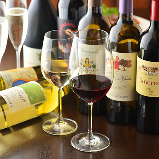 We have 40 types of wine, mainly from Italy.