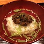 御料理 古川 - ２杯目は 鱧山椒のお茶漬け 満たされていきます