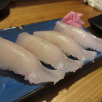 地魚料理 若大将 - サービスのかんぱちのにぎり(2名分)