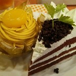 Fujiya Resutoran - マロンモンブラン 278円
                        乳味豊かなクリームとマロンクリーム使用
                        チョコミントケーキ 315円
                        チョコミントをケーキに仕立てた爽やかな一品