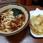 立ち食いそば 曙 - 温うどん＋特選かき揚げ