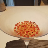 銀座 レストラン オザミ - ブッラータチーズと苺 ～ 万華鏡