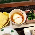 Zen - 発酵卵の出汁巻・温泉卵、小松菜煮浸し