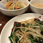 大阪王将 - 中華丼(小)、レバニラ炒め