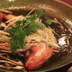 香 - 赤ハタ　さいごにご飯をもらって、ソースでたべました