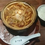 玉丁本店 八重洲店 - 味噌煮込みうどん+サービスご飯