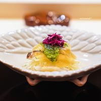 ぎをん 福志 - 糸うり、 ひし蟹、 叩きオクラ、 柑橘のジュレ