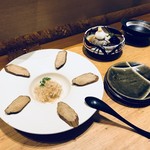 蕎麦と日本料理　驚　KYO - いぶりがっこと梅チーズ＆そばがきと茄子の揚げだし