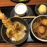 どんぷく - ミニ天丼、ミニ蕎麦、デザート付   