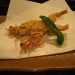 割烹 紬 - 才巻海老の変わり揚げ。