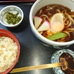 Adumaan - 月見うどんとかやくごはん！ うましっ！