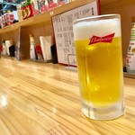 まつば屋 心平 - 生ビール バドワイザー 490円