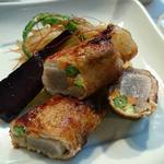 竈 - 野菜の豚肉巻き定食