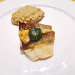 ラ キュイジーヌ ド カワムラ - カマスのポワレ 茄子のピューレ様