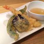 こなから - 明太あんの玉子とじうどん+天ぷら3種（1000円）