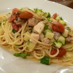 デリツィオーゾ フィレンツェ - 白身魚のラグーとズッキーニのオイルソーススパゲティ