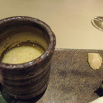 厨翠山   - 蟹味噌とそら豆の茶碗蒸し