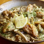 Chicken, porcini and paella