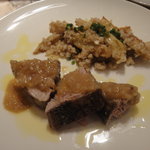 カジキマグロ？スペイン風料理。付け合せもおいしい。