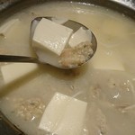 Torikago - トロットロになった白湯スープと追加の鶏つみれ