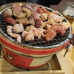 力丸 - 鶏肉を焼きはじめました(2018.10.01)