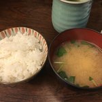 和食 かとう - 金目鯛西京焼御膳＠２５００円。ご飯とお味噌汁。いつもごはんが足りず、おかわりを悩みます(^◇^;)