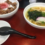 極楽うどん TKU - 肉温玉丼セット（￥910）