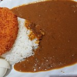 ジャンカレー - ジャンカレー+コロッケ+ゆで卵