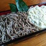 瀧不動生蕎麦 - 更科合い盛り板（1800円）