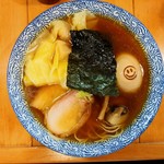 らーめん森や。 - 三ッ星醤油らーめん・フライングカリフリ味付玉子＆わんたん増し