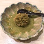 くりや - エゾアワビの肝ソースにシャリ