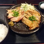 てしごとや ふくの鳥 - ダブル盛り定食